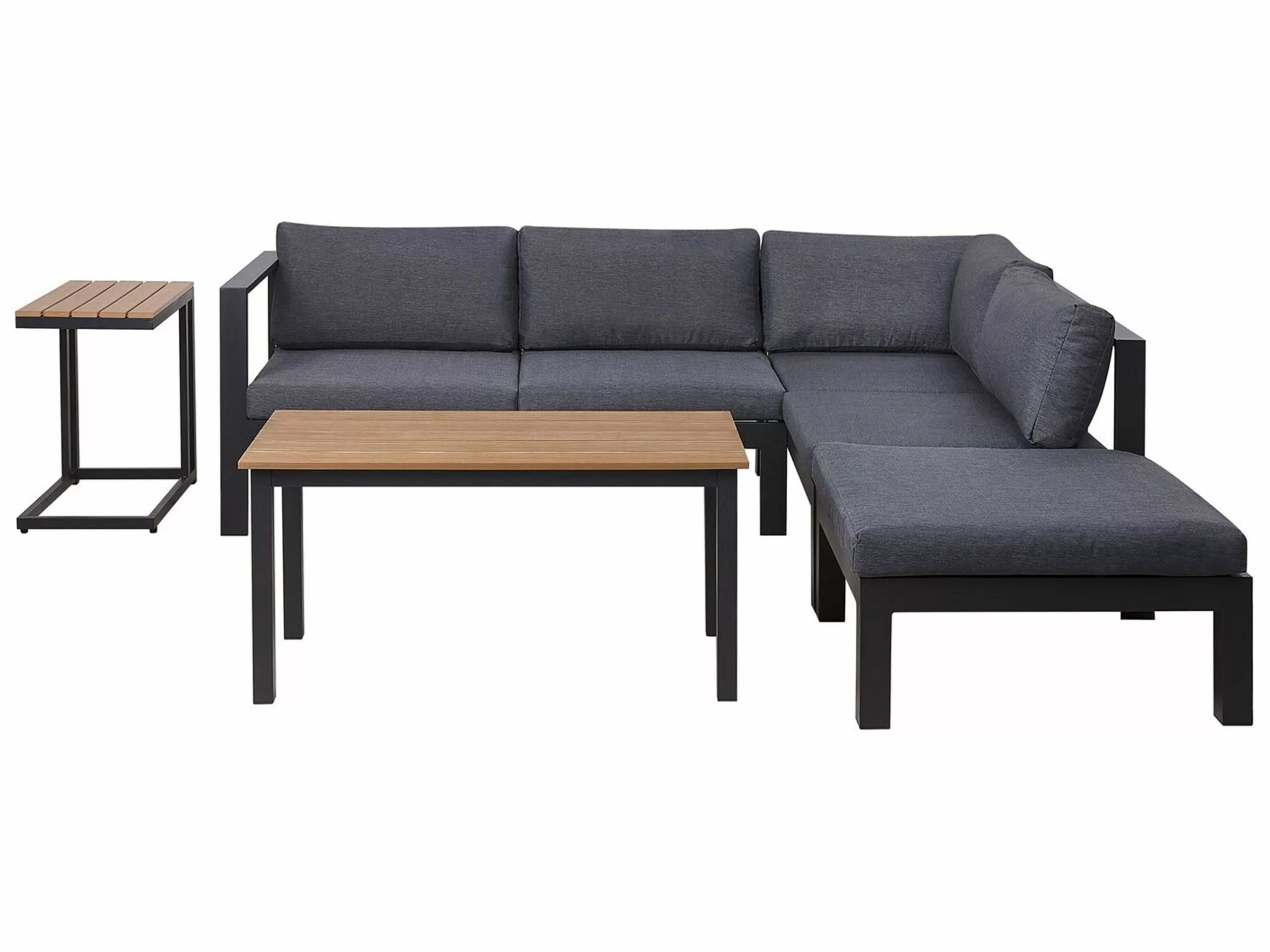 Beliani Loungeset 5-zits Aluminium Zwart MESSINA