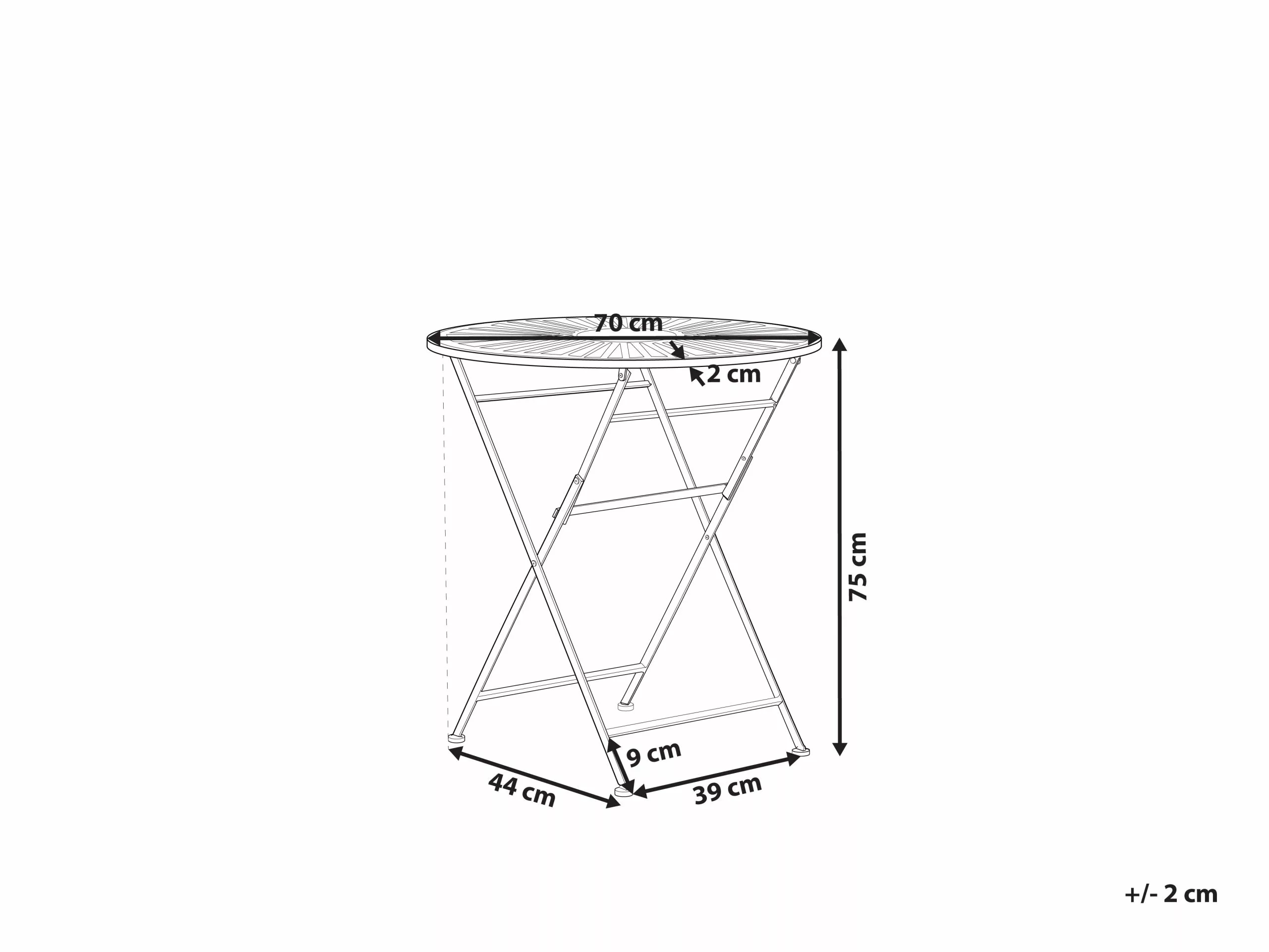 Beliani Balkontafel Metaal Groen ø 70 Cm TRENTO - Afbeelding 8