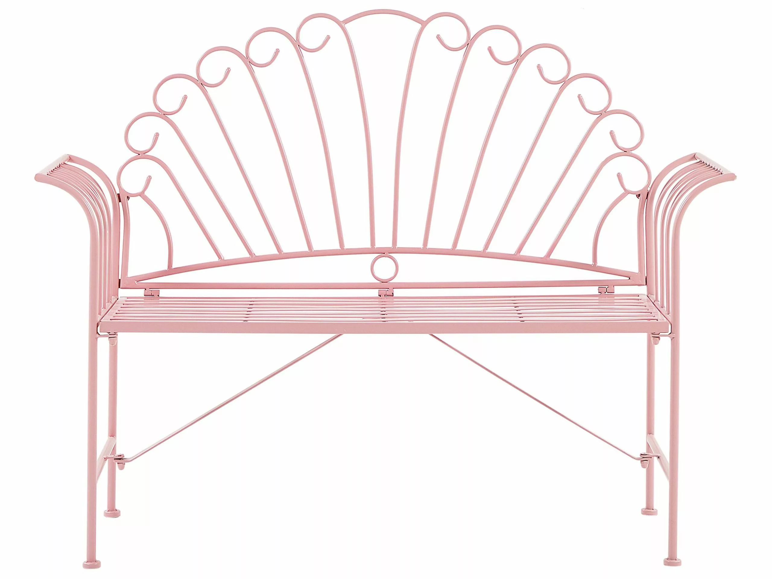 Beliani Tuinbank Metaal Roze CAVINIA