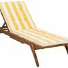 Beliani Ligstoel Acaciahout Geel/wit CESANA