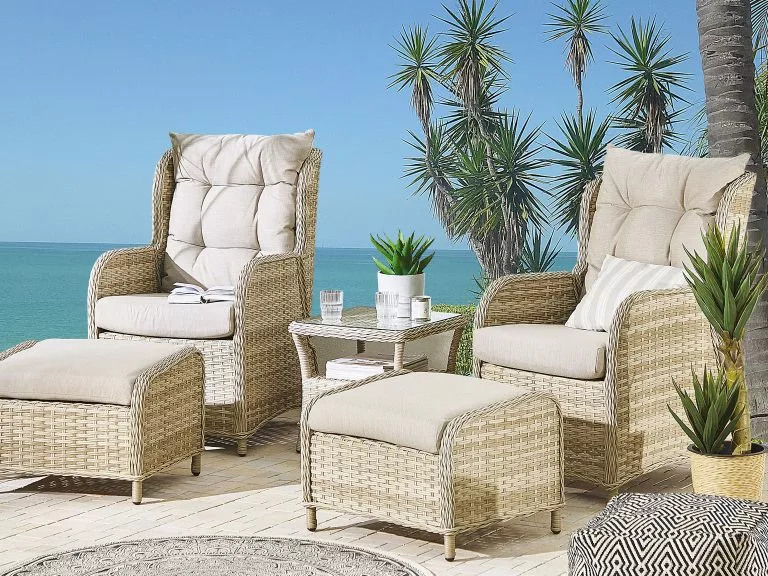 Beliani Loungeset 2-zits Rotan Beige PONZA - Afbeelding 2