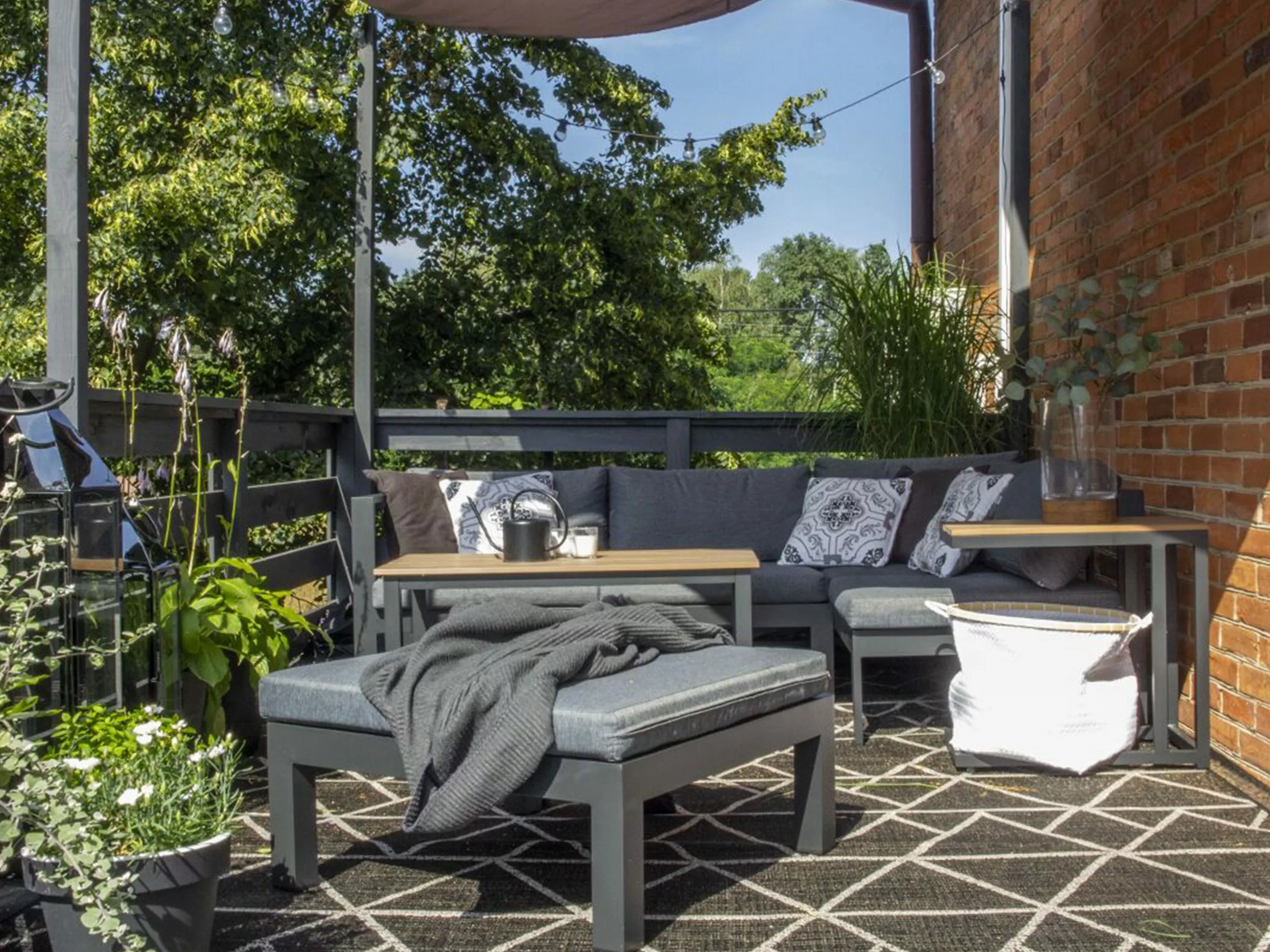 Beliani Loungeset 5-zits Aluminium Zwart MESSINA - Afbeelding 5