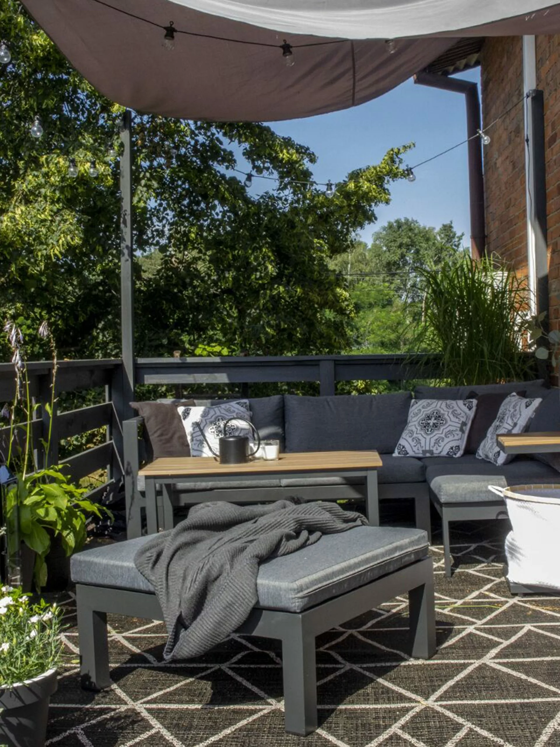 Beliani Loungeset 5-zits Aluminium Zwart MESSINA - Afbeelding 6