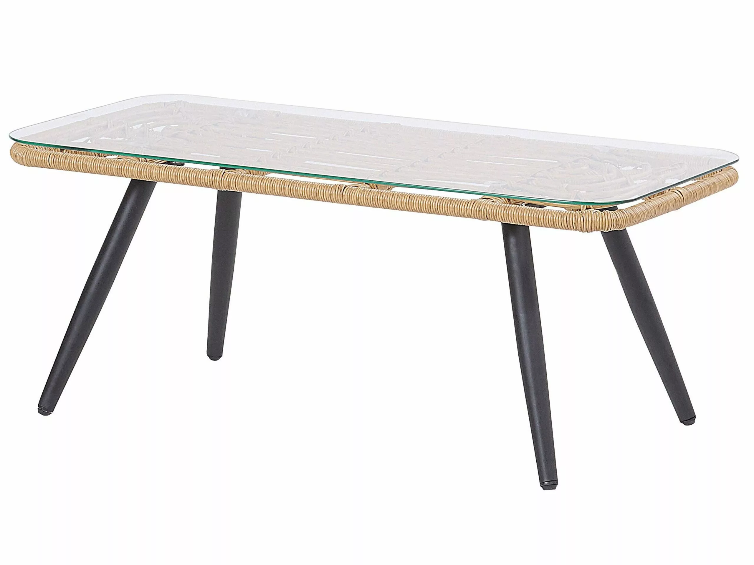 Beliani Loungeset 4-zits Rotan Natuurlijk FOBELLO - Afbeelding 10