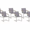Beliani Tuinstoel Set Van 6 RVS Grijs COSOLETO