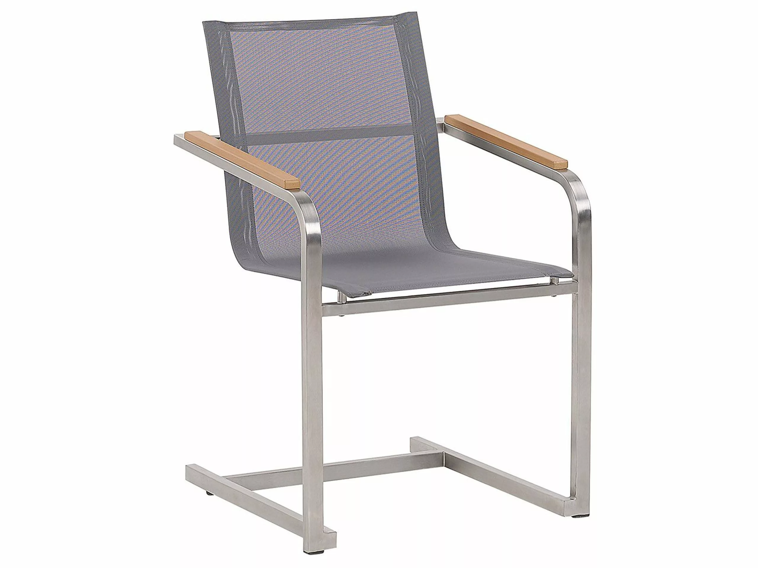 Beliani Tuinstoel Set Van 6 RVS Grijs COSOLETO - Afbeelding 4