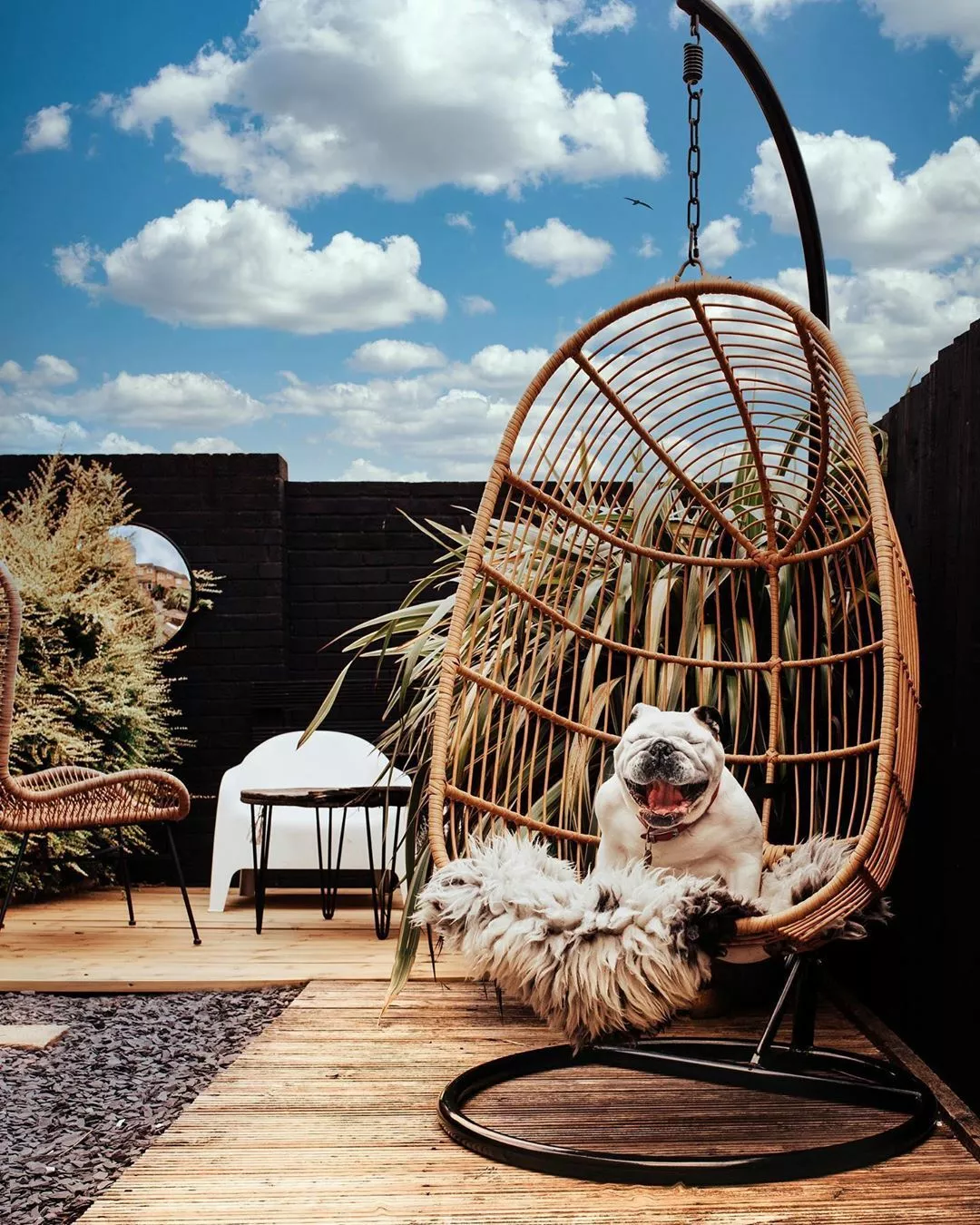 Beliani Hangstoel Met Standaard Rotan Natuurlijk/zwart CASOLI - Afbeelding 5