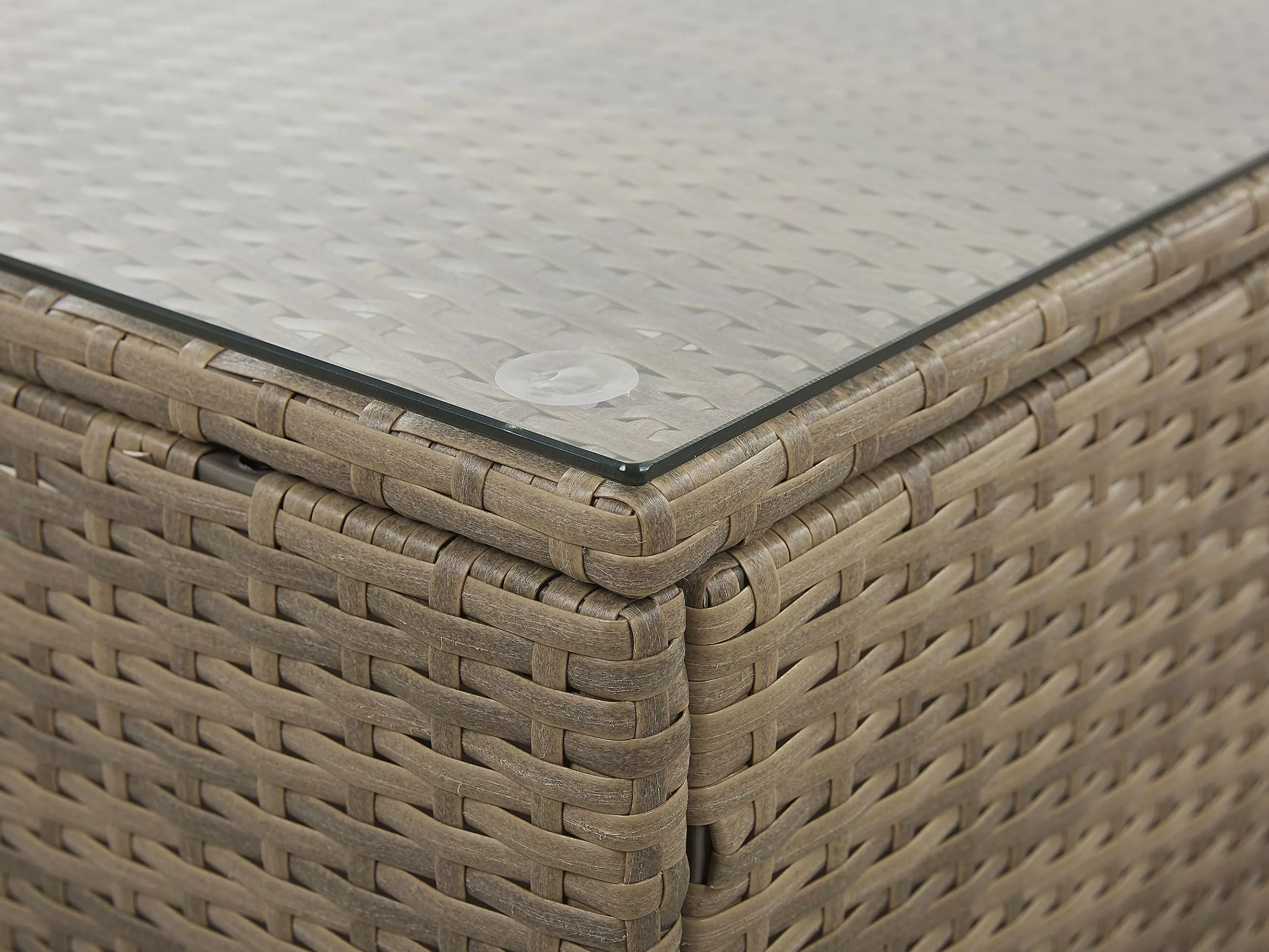 Beliani Loungeset 6-zits Rotan Bruin BELVEDERE - Afbeelding 9