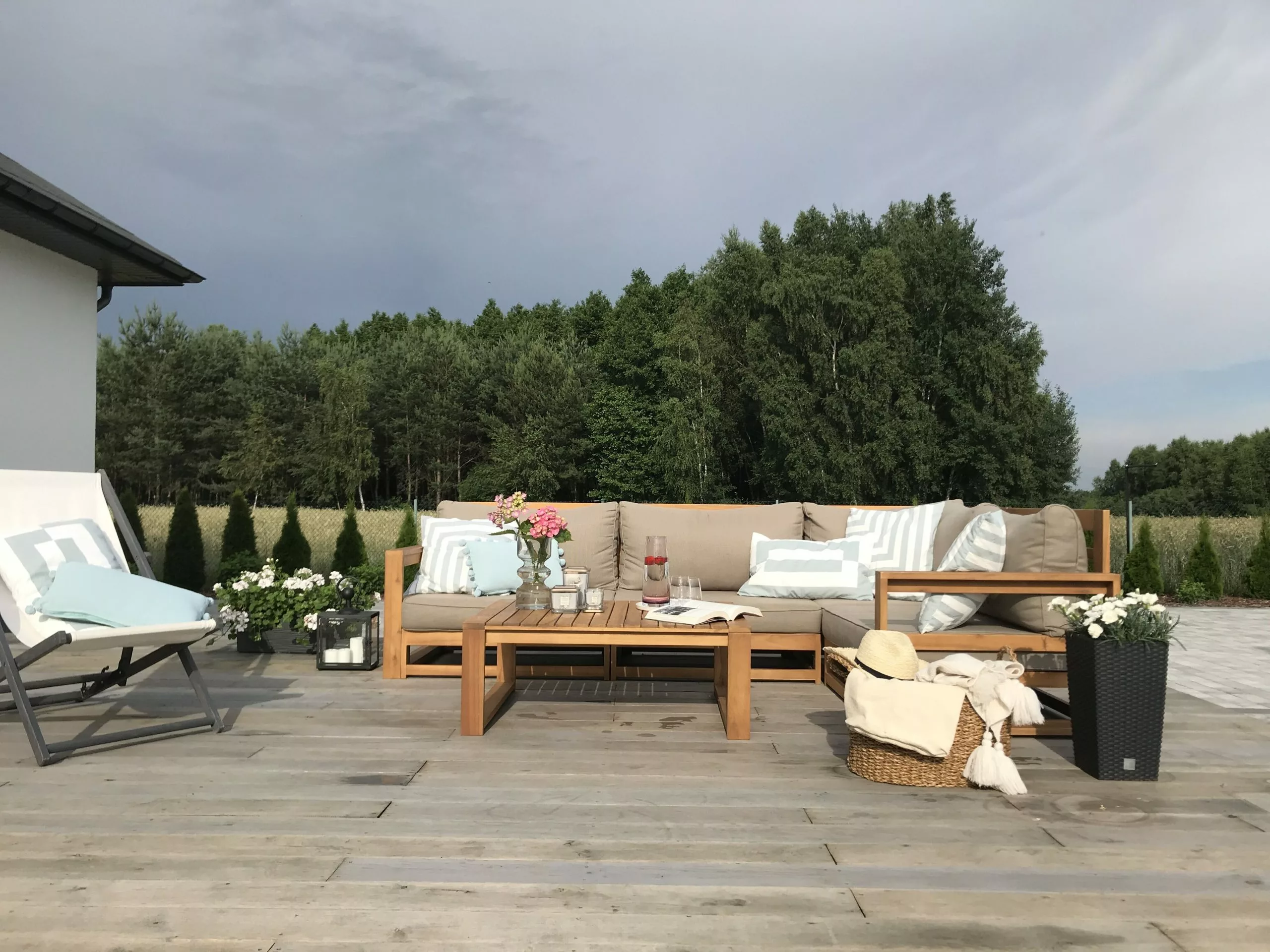 Beliani Loungeset 4-zits Acaciahout Taupe TIMOR - Afbeelding 7