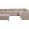 Beliani Loungeset 7-zits Rotan Beige Rechtszijdig AREZZO