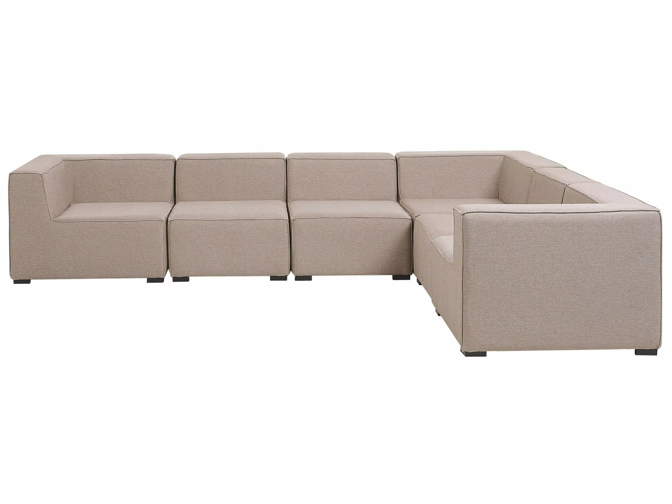 Beliani Loungeset 7-zits Rotan Beige Rechtszijdig AREZZO - Afbeelding 7