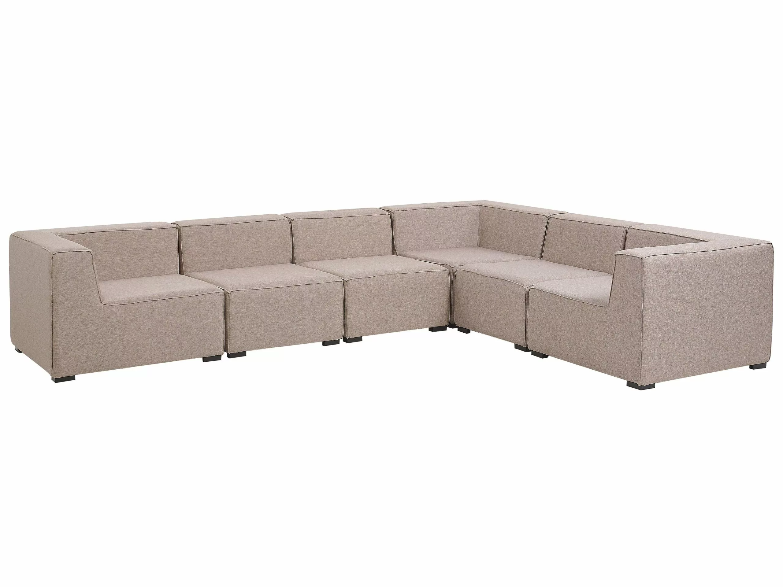 Beliani Loungeset 7-zits Rotan Beige Rechtszijdig AREZZO - Afbeelding 8