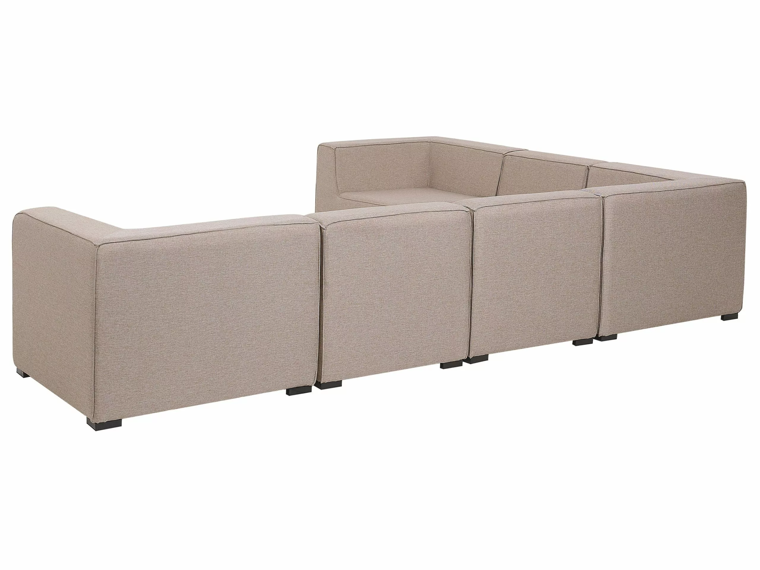 Beliani Loungeset 7-zits Rotan Beige Rechtszijdig AREZZO - Afbeelding 9