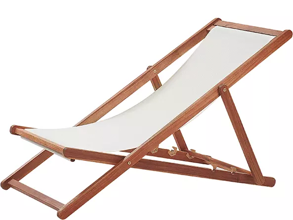 Beliani Ligstoel Acaciahout Donkerbruin ANZIO - Afbeelding 3