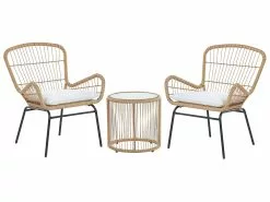 Beliani Balkonset Rotan Natuurlijk LABICO