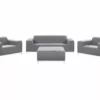 Beliani Loungeset 5-zits Stof Grijs ROVIGO
