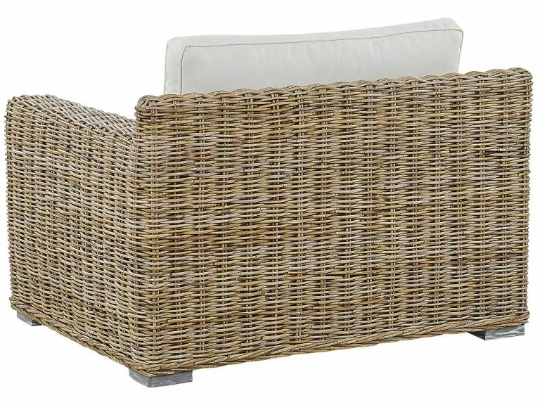 Beliani Tuinstoel Set Van 2 Rotan Natuurlijk/crèmewit ARDEA - Afbeelding 5