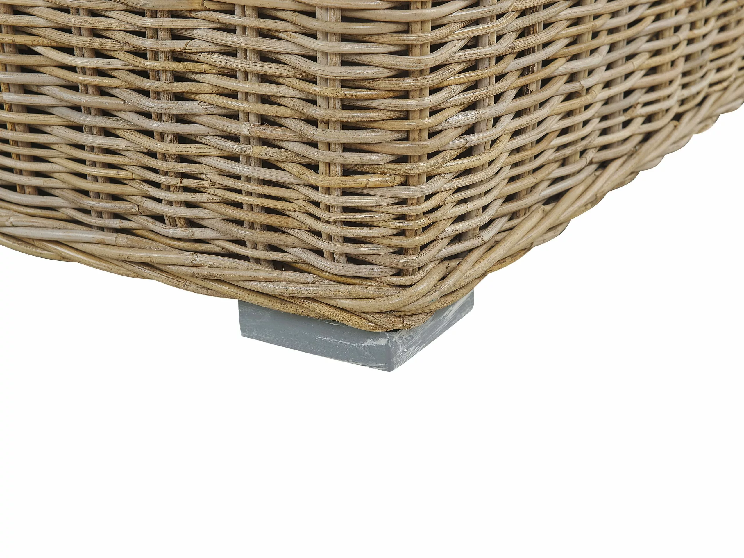 Beliani Tuinstoel Set Van 2 Rotan Natuurlijk/crèmewit ARDEA - Afbeelding 7