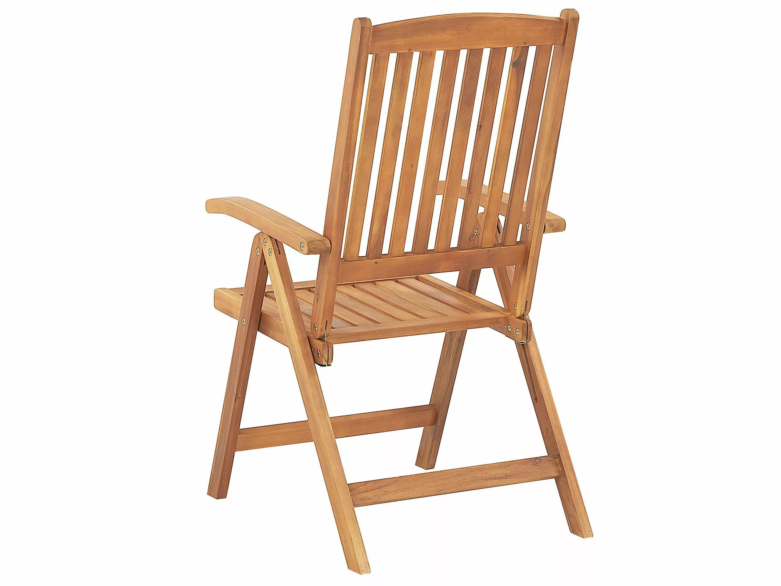 Beliani Balkonset Acaciahout Lichtbruin/blauw JAVA - Afbeelding 6