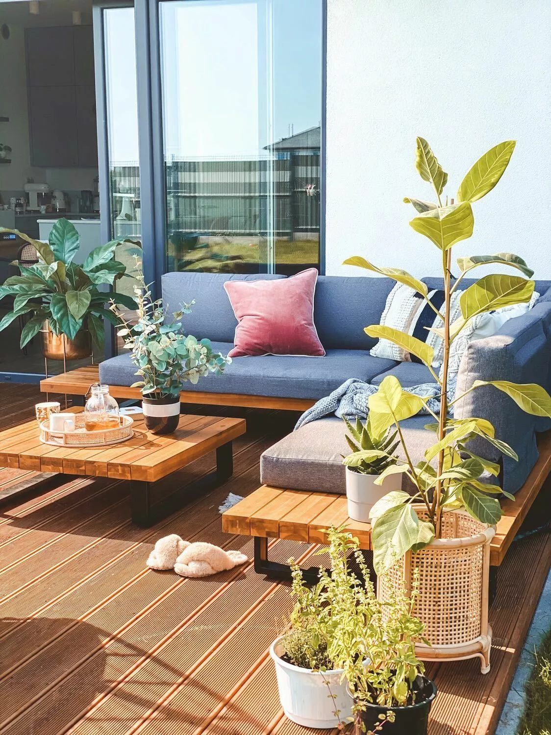 Beliani Loungeset 5-zits Acaciahout Grijs MYKONOS - Afbeelding 5