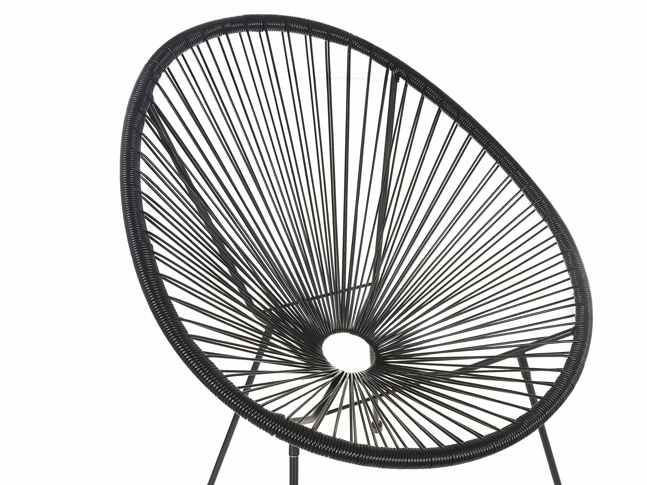 Beliani Stoel Rotan Zwart ACAPULCO II - Afbeelding 10