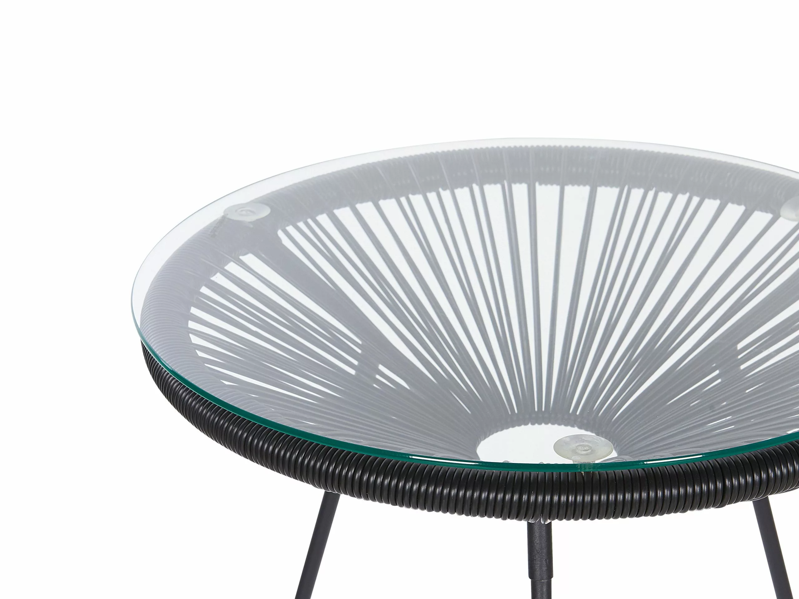 Beliani Balkonset Rotan Zwart ACAPULCO II - Afbeelding 7