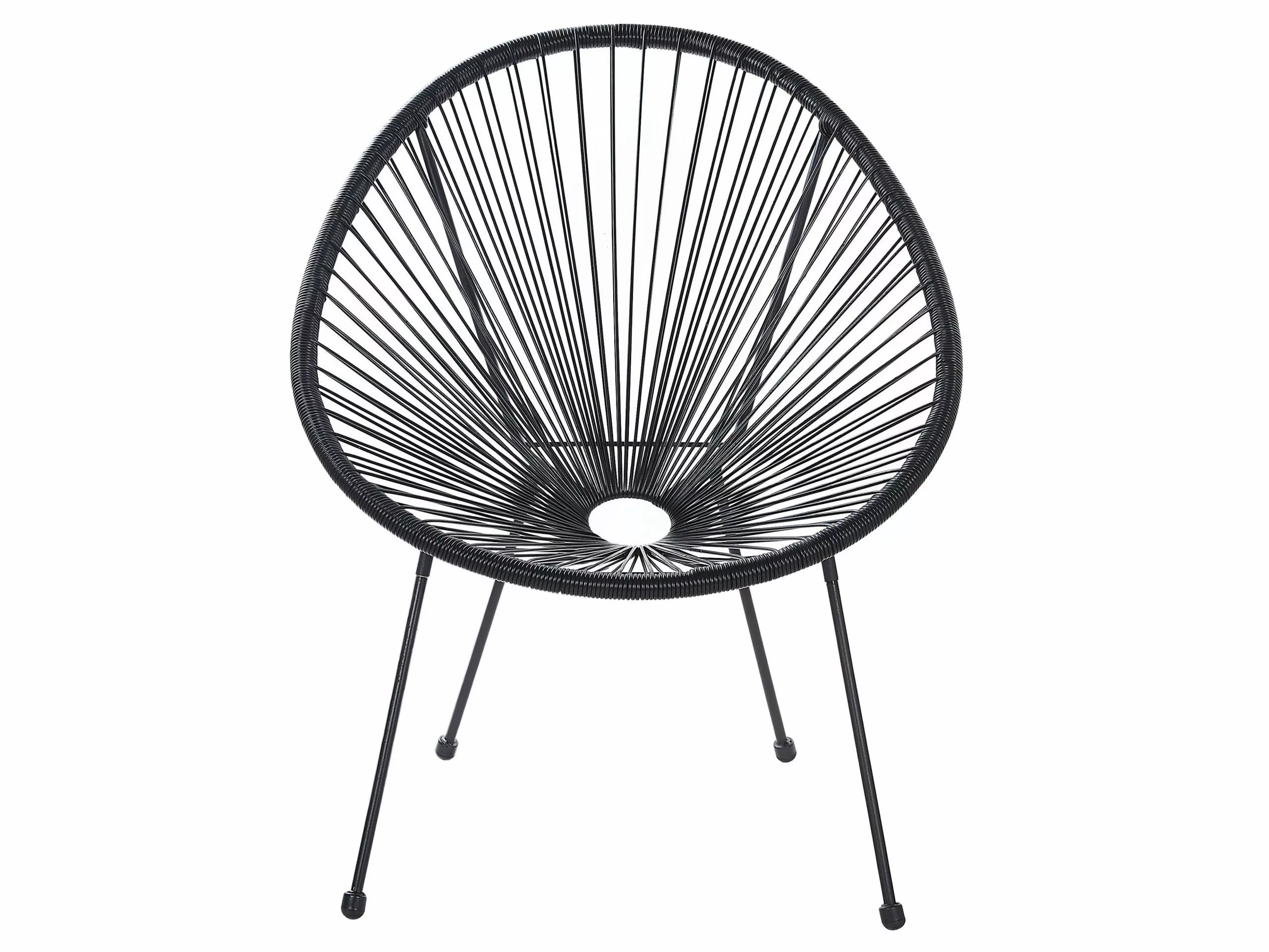 Beliani Balkonset Rotan Zwart ACAPULCO II - Afbeelding 9