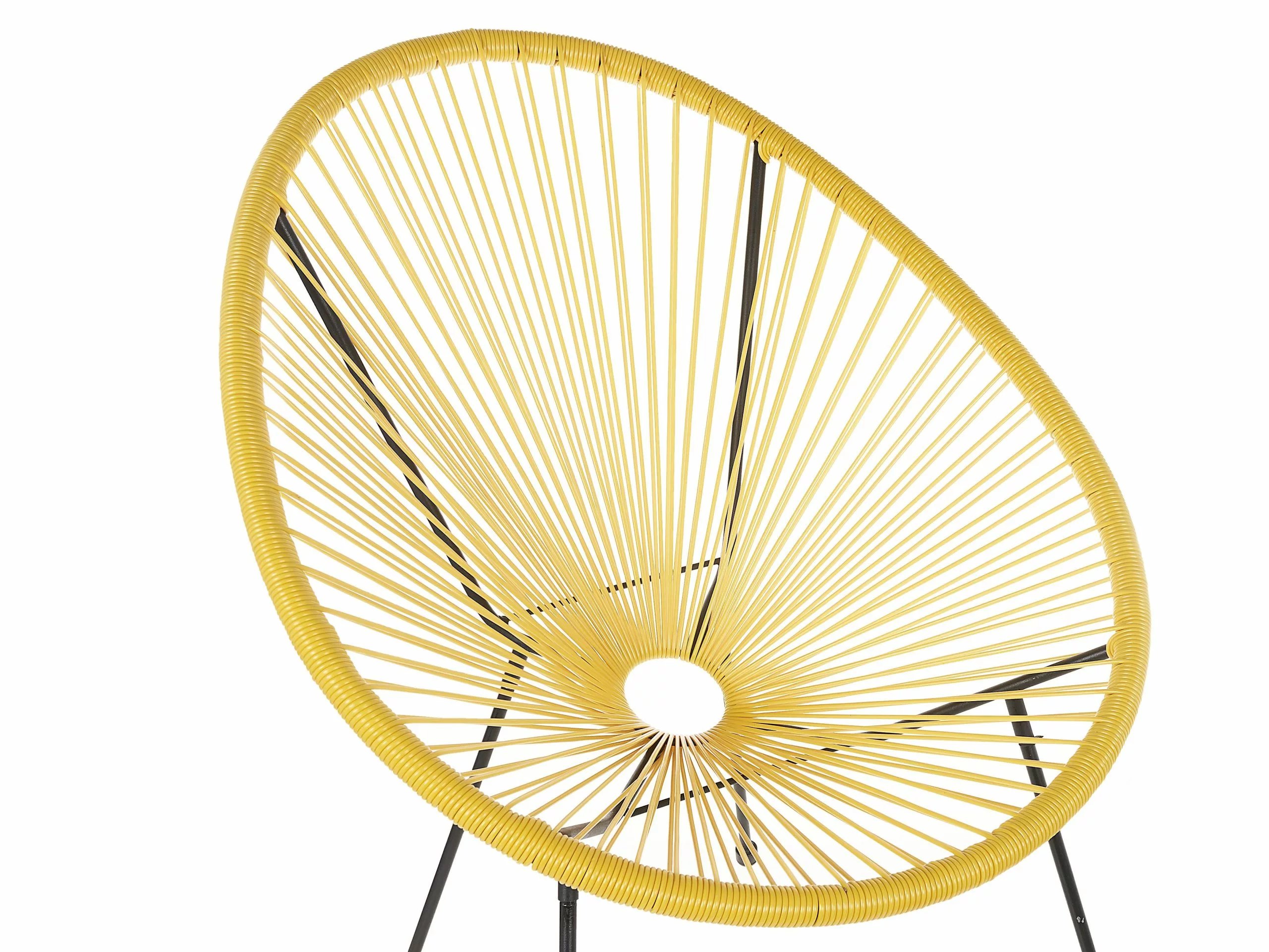 Beliani Balkonset Rotan Geel ACAPULCO II - Afbeelding 9