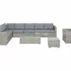 Beliani Loungeset 8-zits Rotan Grijs XXL
