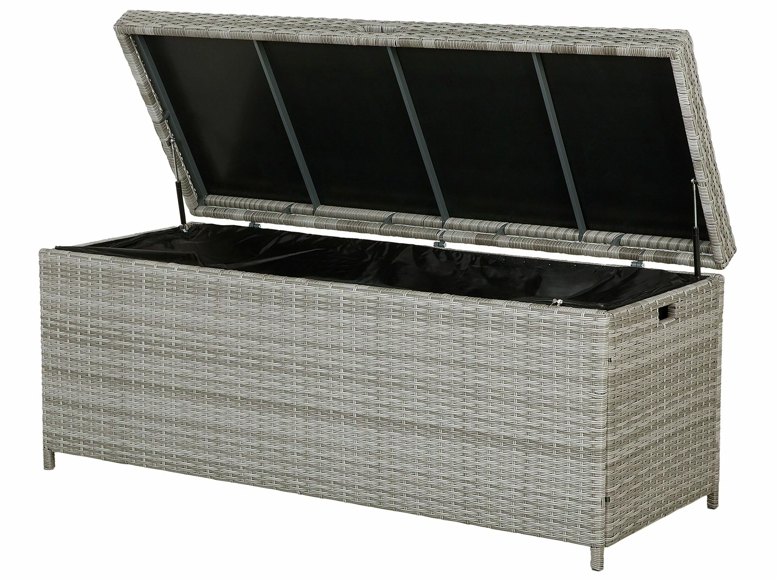 Beliani Kussenbox Rotan Grijs 158 X 63 Cm MODENA