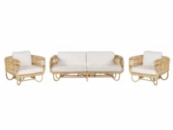 Beliani Loungeset 4-zits Rotan Natuurlijk DOLCEDO