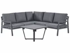 Beliani Loungeset 5-zits Aluminium Donkergrijs VIZZINI