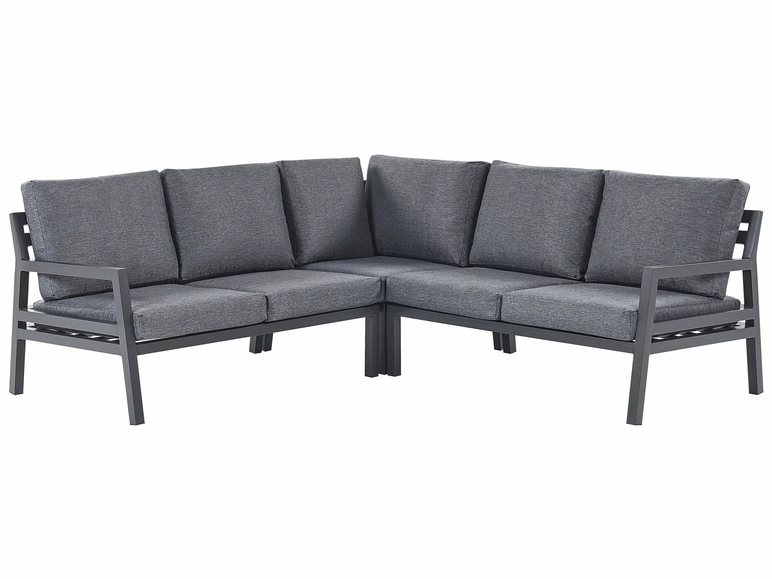 Beliani Loungeset 5-zits Aluminium Donkergrijs VIZZINI - Afbeelding 3