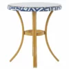 Beliani Tuintafel Rotan Blauw/wit ø 70 Cm RIFREDDO