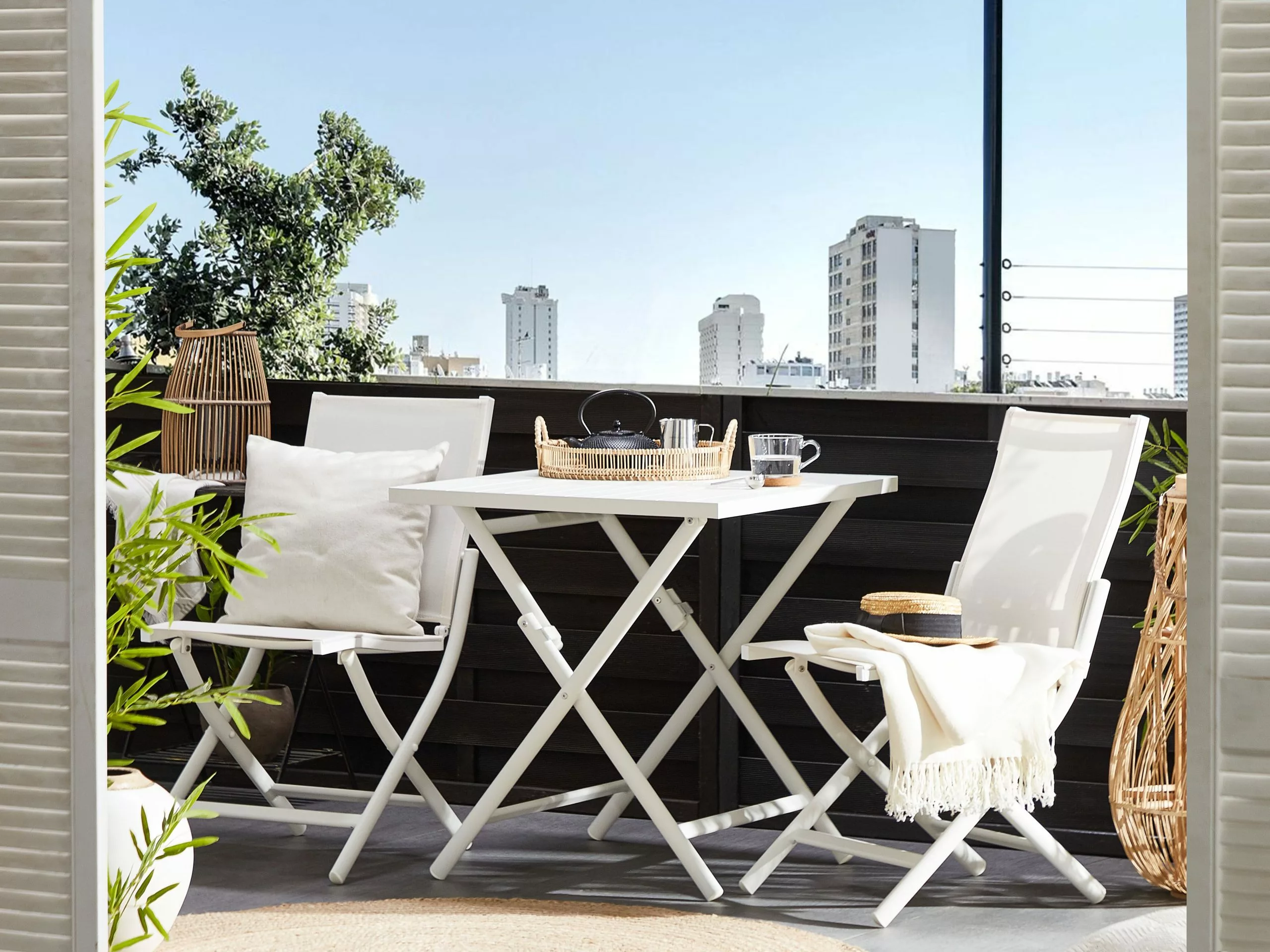 Beliani Balkonset Aluminium Wit CAORLE - Afbeelding 2