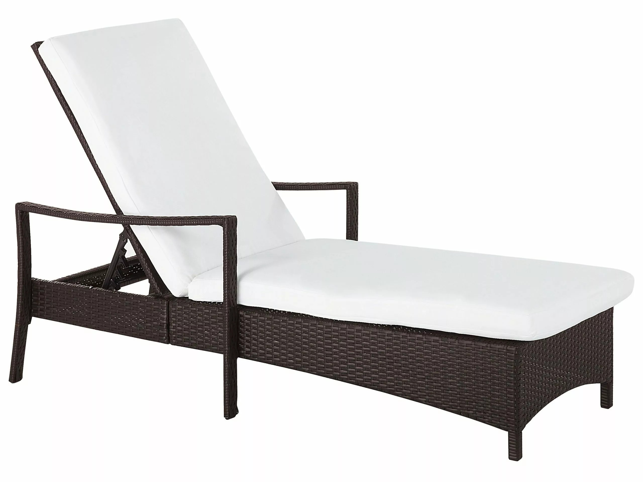 Beliani Ligstoel Rotan Donkerbruin VASTO - Afbeelding 7