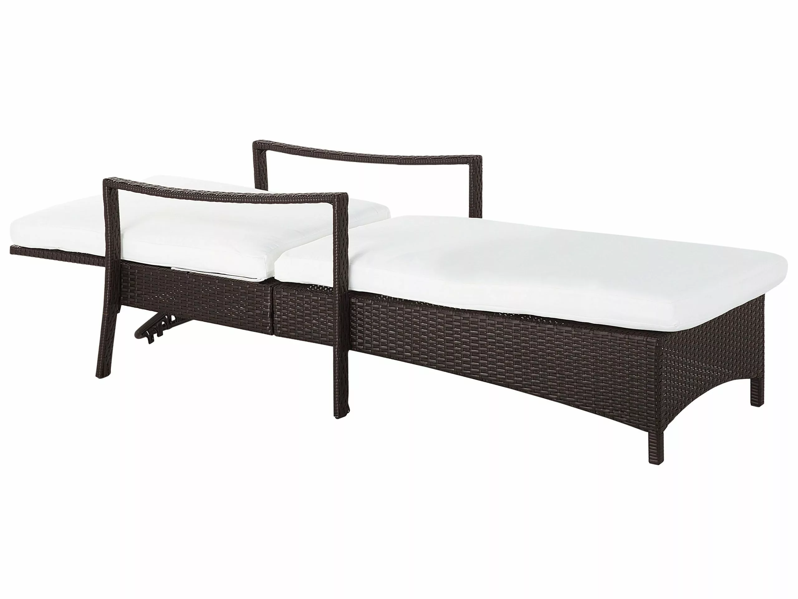 Beliani Ligstoel Rotan Donkerbruin VASTO - Afbeelding 8