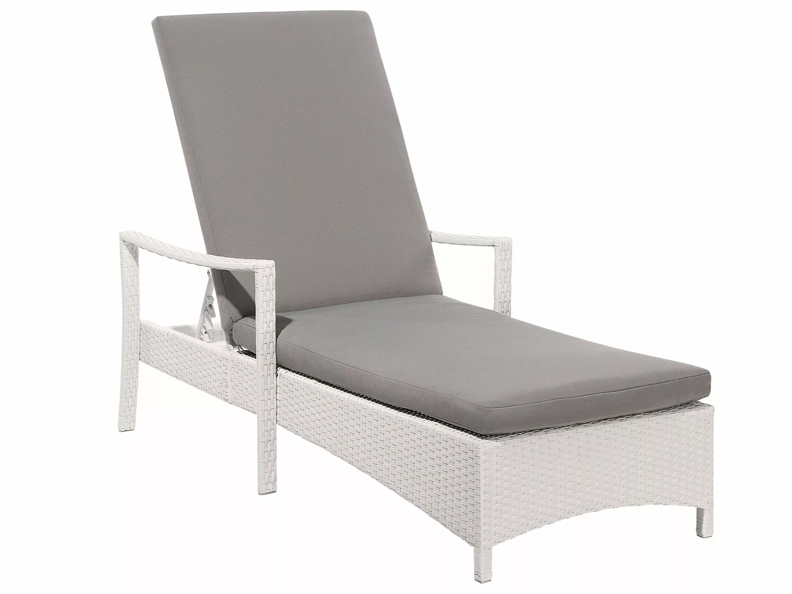 Beliani Ligstoel Rotan Wit VASTO - Afbeelding 5