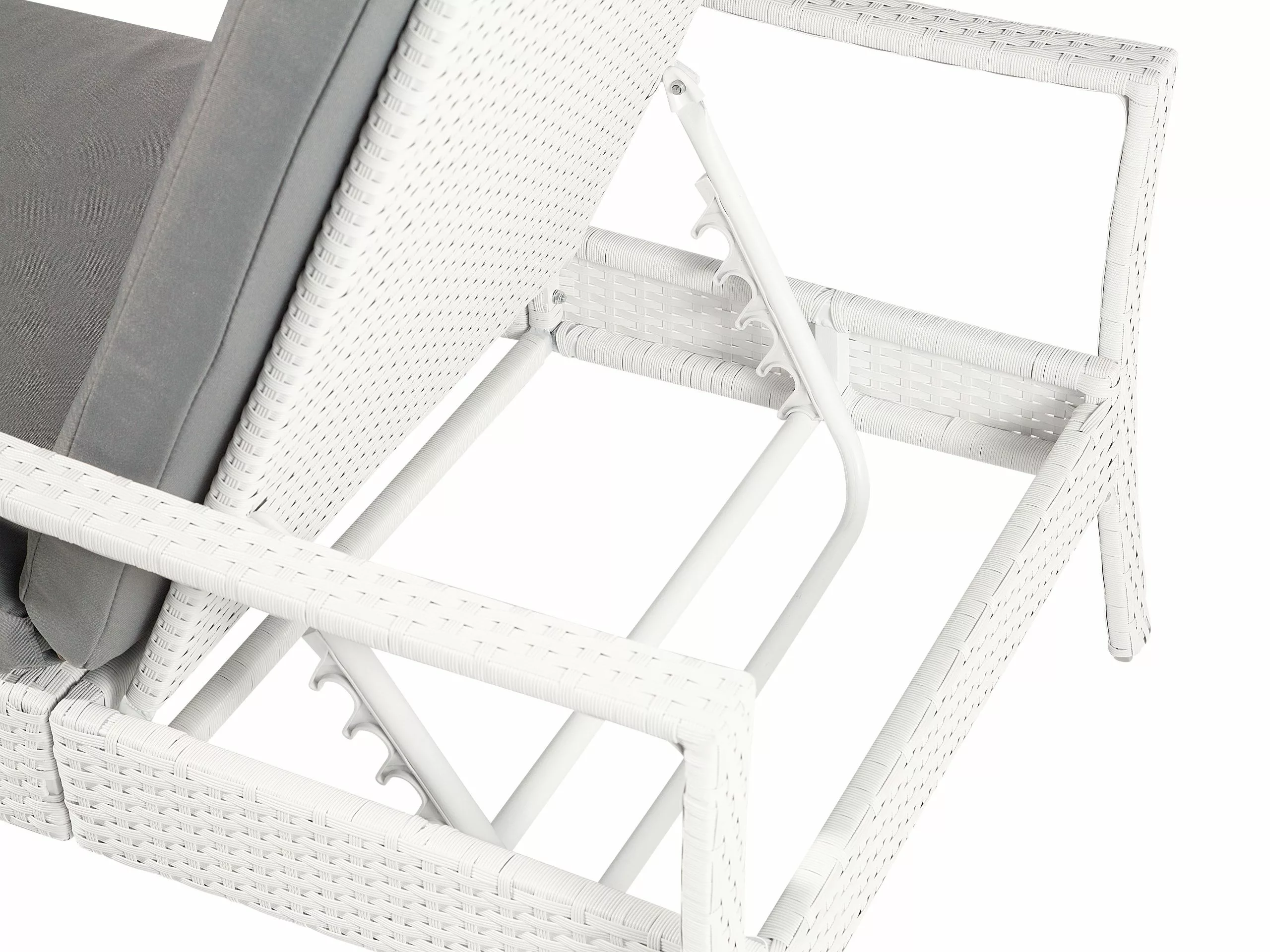 Beliani Ligstoel Rotan Wit VASTO - Afbeelding 9
