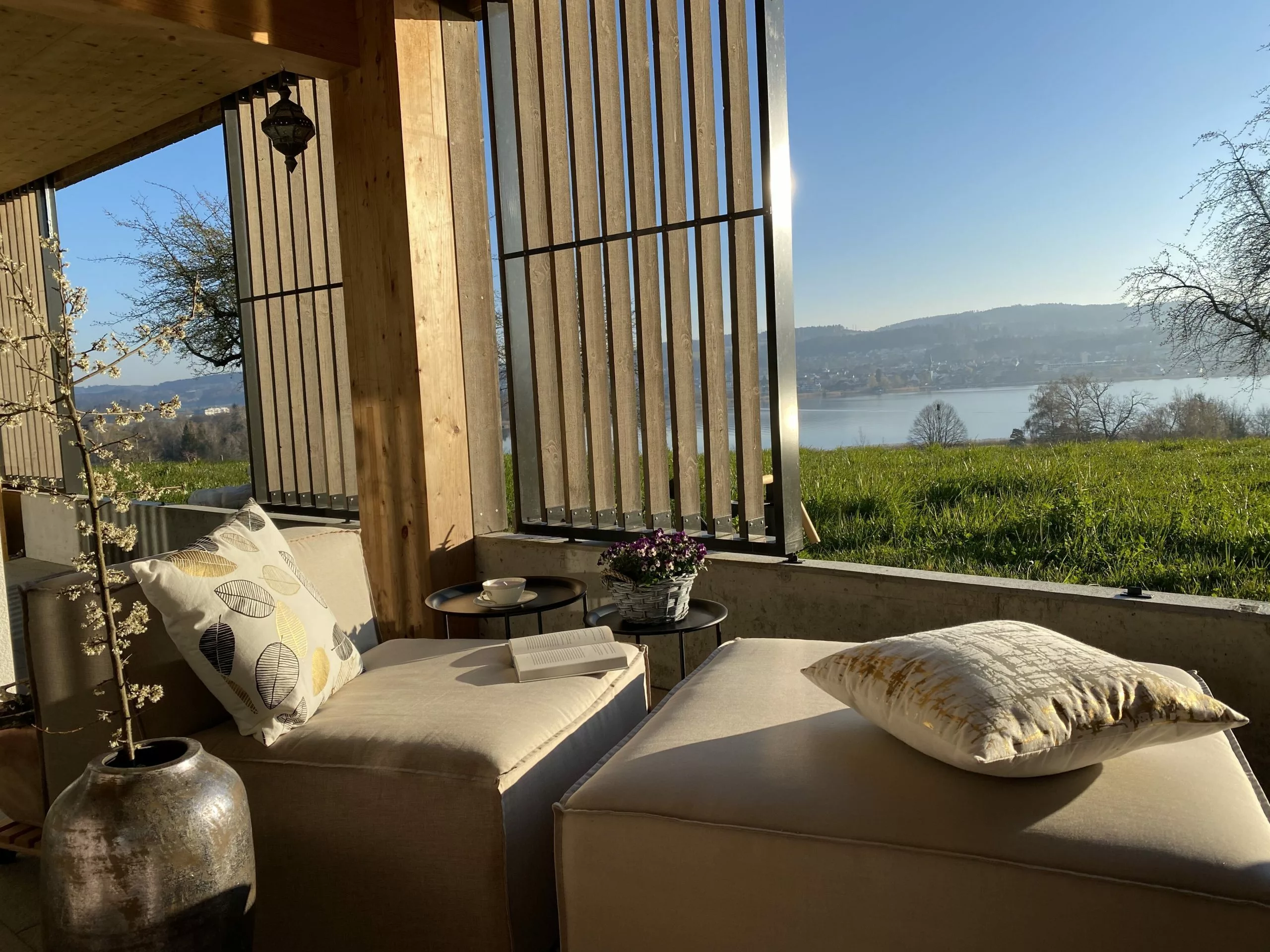 Beliani Loungeset 7-zits Rotan Beige Rechtszijdig AREZZO - Afbeelding 4