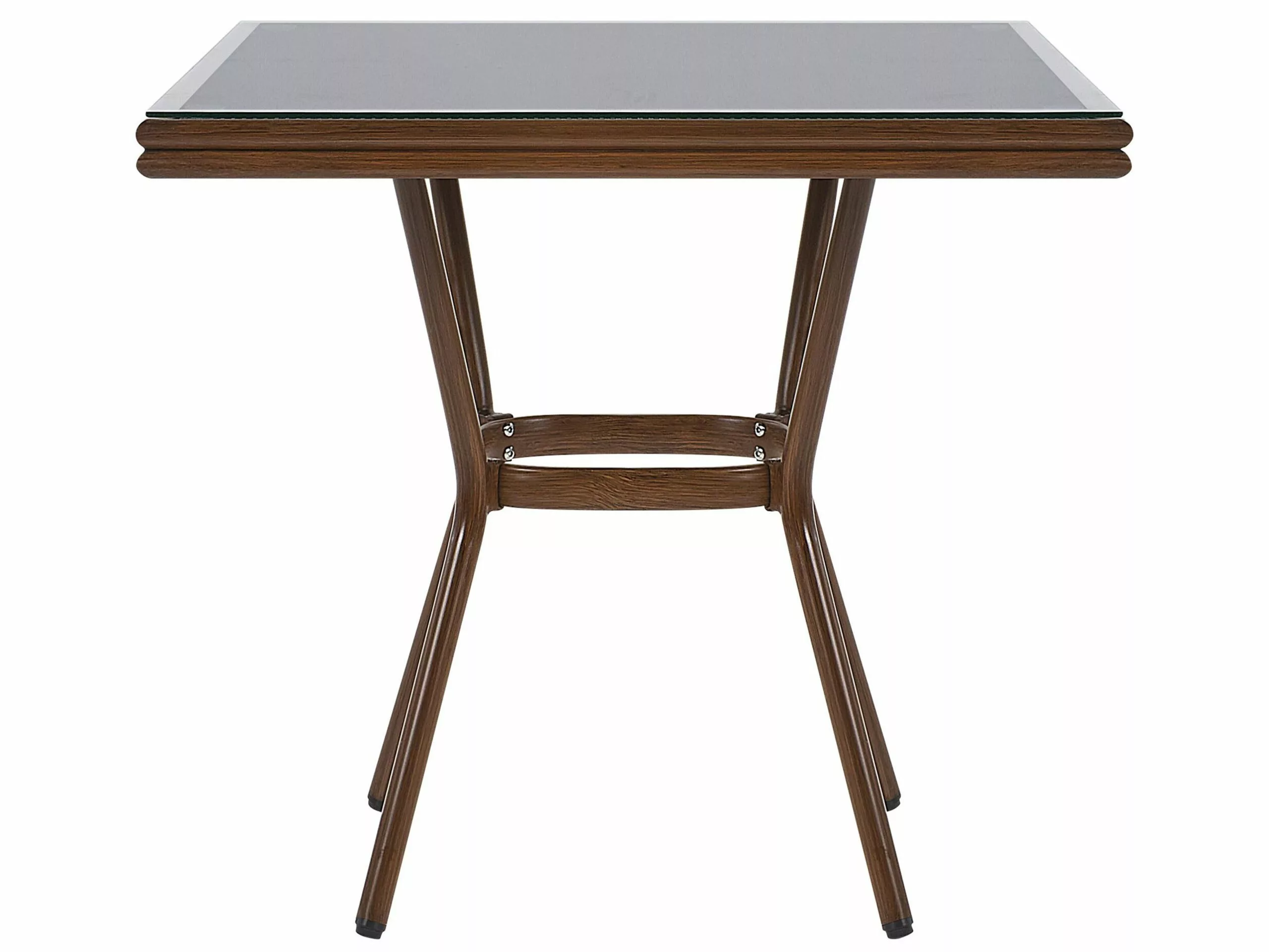 Beliani Tuintafel Aluminium Zwart/donkerbruin 80 X 80 Cm CASPRI - Afbeelding 3