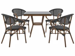 Beliani Tuinset Aluminium Zwart CASPRI