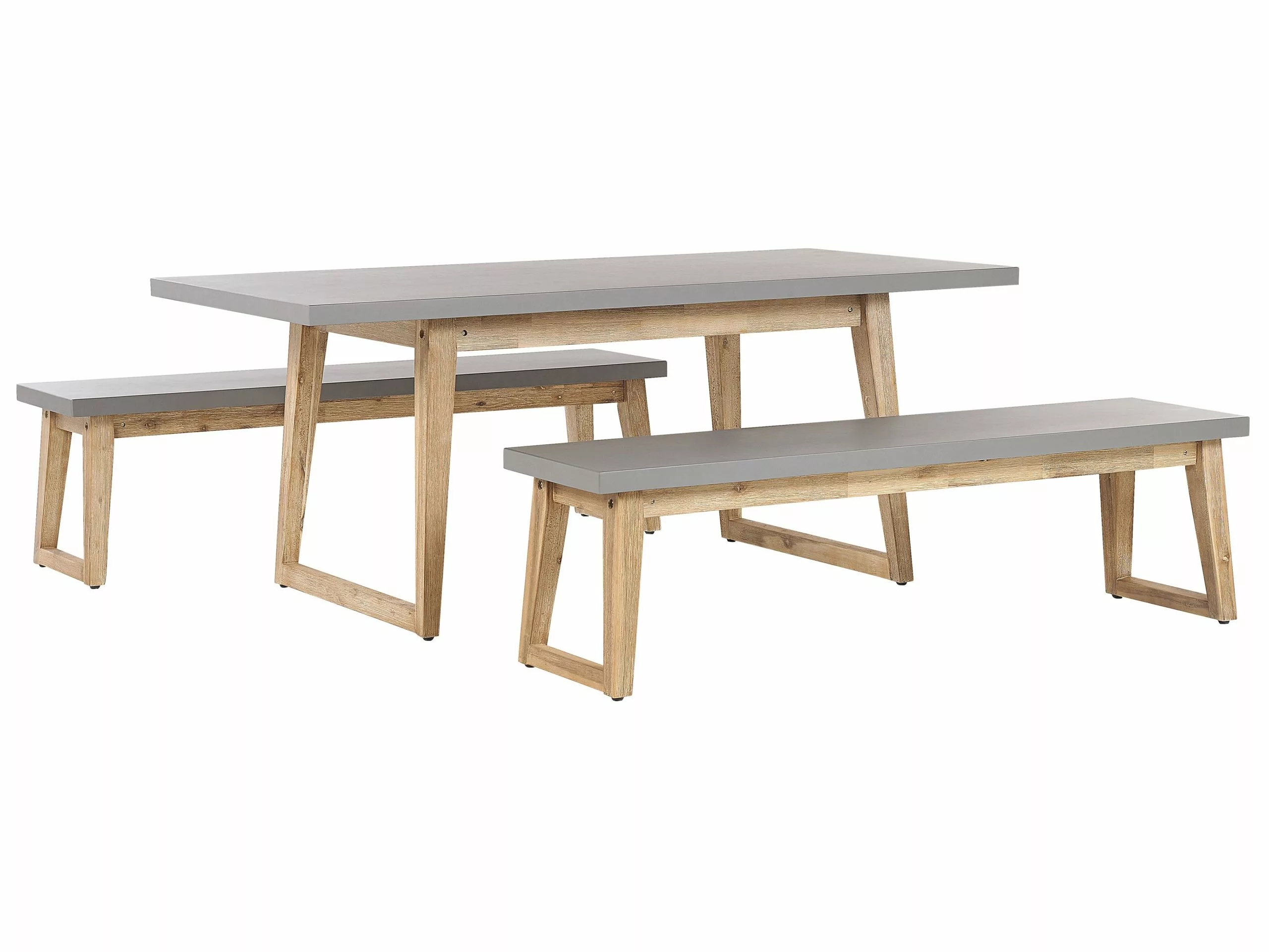 Beliani Tuinset 6-zits Betonlook/acaciahout Grijs ORIA