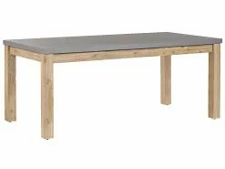 Beliani Tuintafel Acaciahout Betonlook Grijs/lichtbruin 180 X 90 Cm OSTUNI