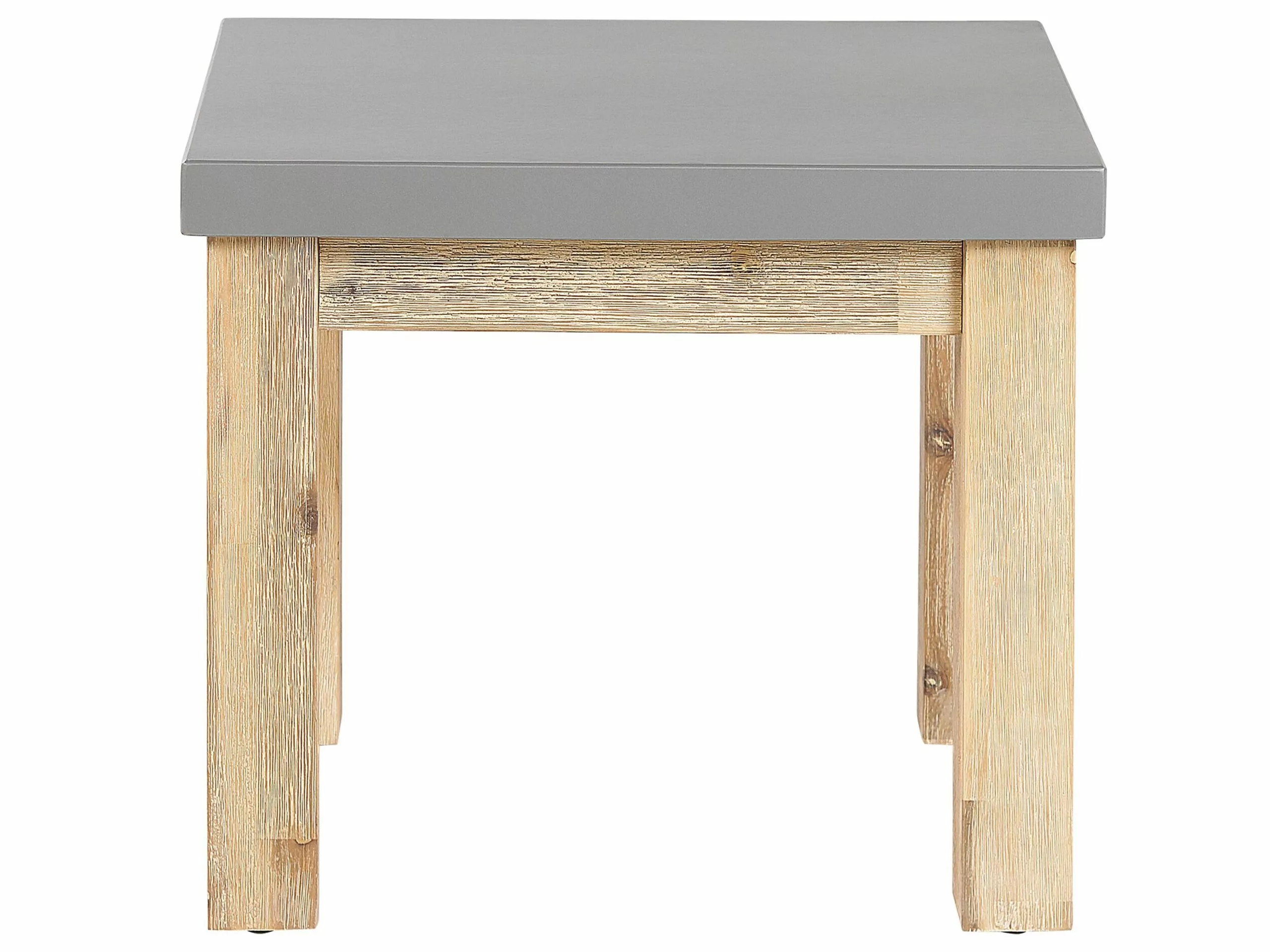 Beliani Tuinkruk Betonlook/acaciahout Grijs/lichtbruin OSTUNI - Afbeelding 4