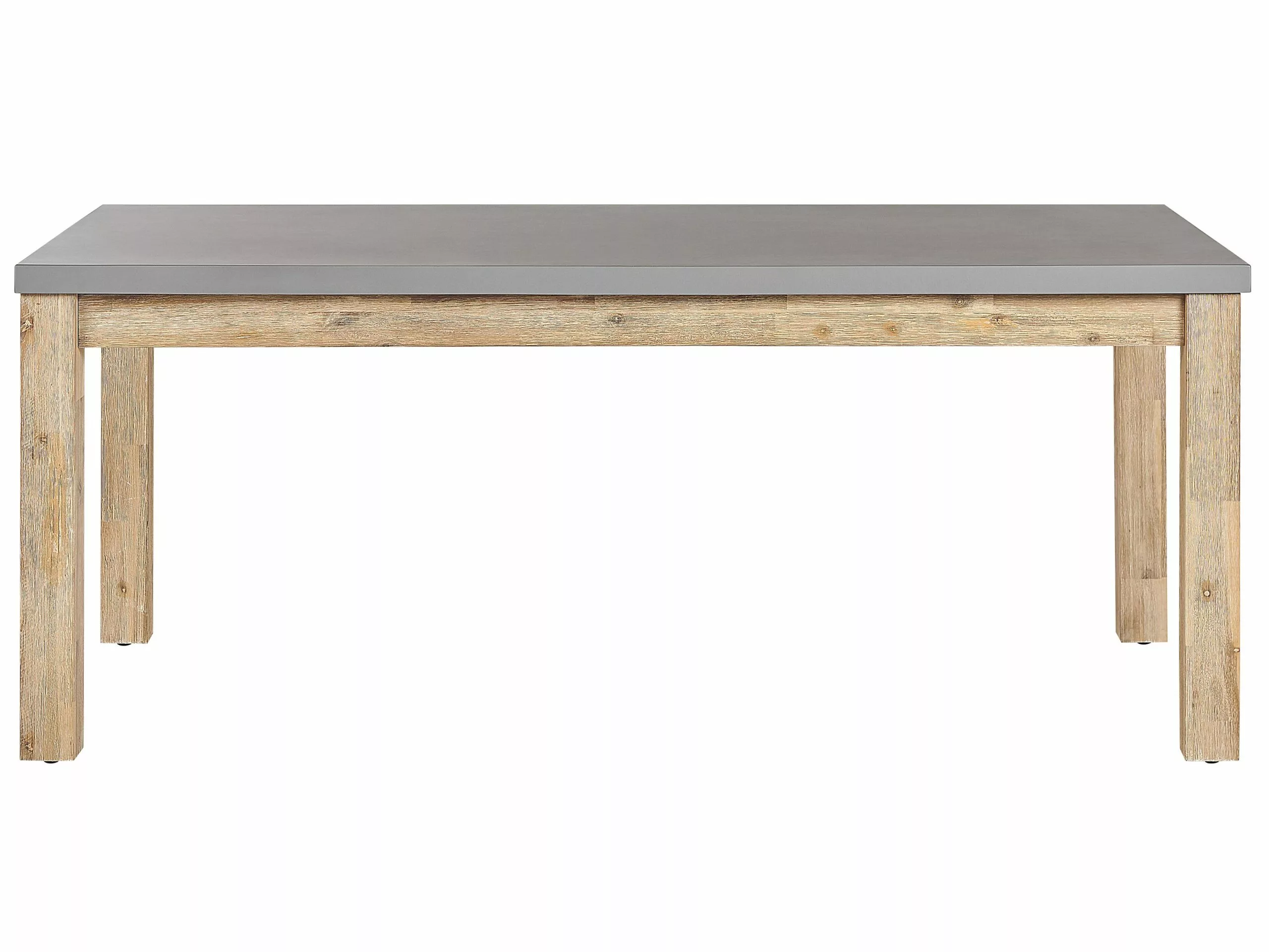 Beliani Tuintafel Acaciahout Betonlook Grijs/lichtbruin 180 X 90 Cm OSTUNI - Afbeelding 5