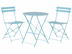 Beliani Balkonset Metaal Blauw FIORI