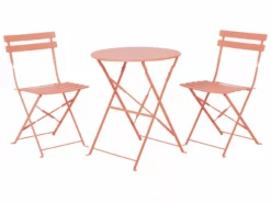 Beliani Balkonset Metaal Koraalrood FIORI