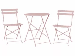 Beliani Balkonset Metaal Pastelroze FIORI