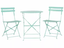 Beliani Balkonset Metaal Mintgroen FIORI